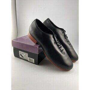 Women's Black Grain Leather Jazz/Clogging Full Oxford (no taps) size 11 Wide